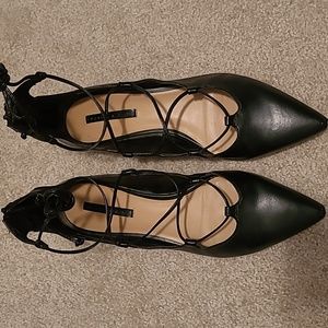 Charles & Keith lace up pointed toe flats